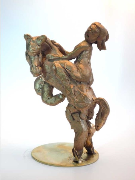 Rearing Horse with Girl