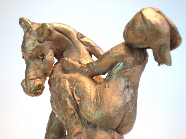 Rearing Horse with Girl