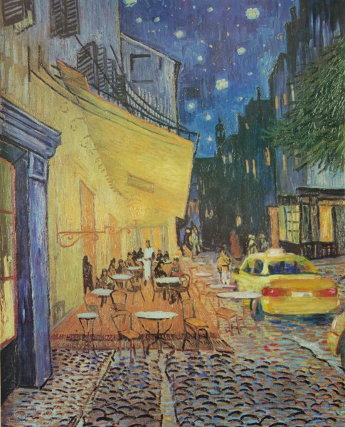 Improvised Taxi Stand: Hack of Van Gogh's 'Café Terrace at Night'