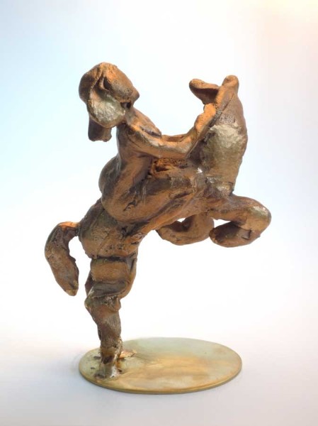 Rearing Horse with Girl